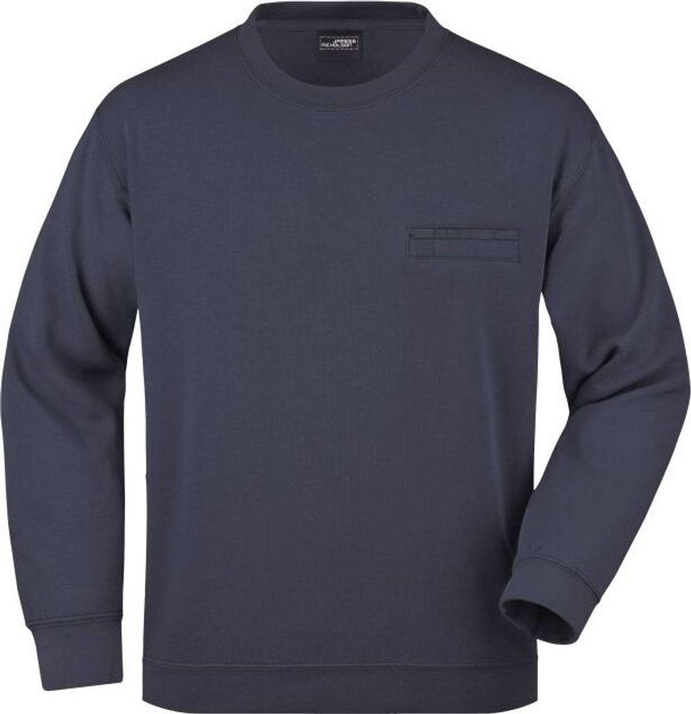 Klassisches Sweatshirt mit Brusttasche navy, Gr. XL Produktbild 