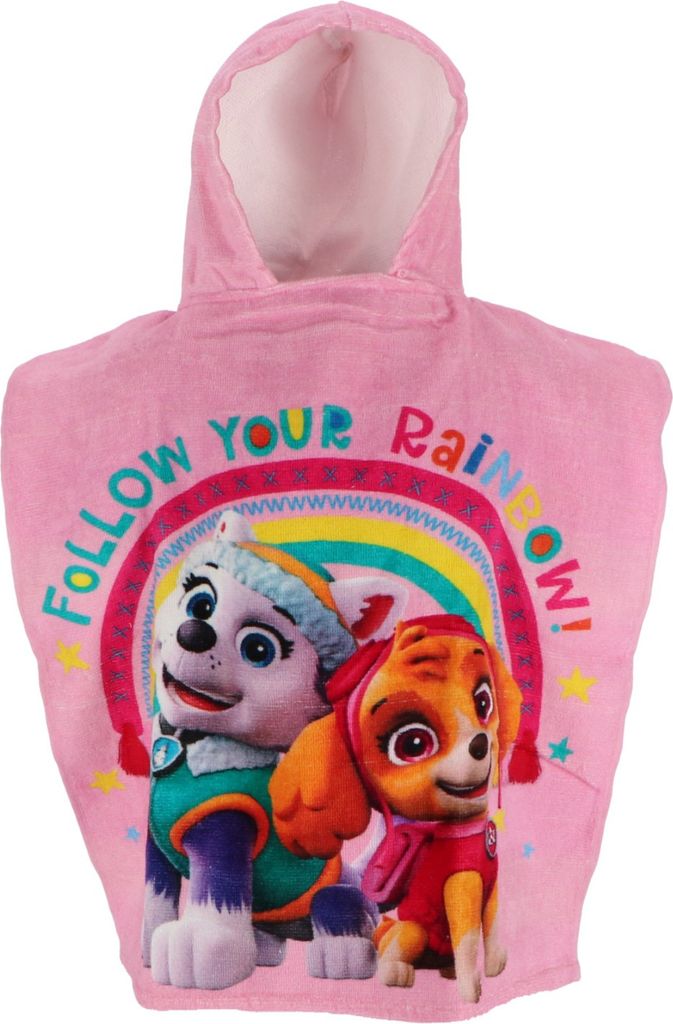 Paw Patrol Kinder Poncho Badetuch mit Kapuze Strandtuch 55x110cm