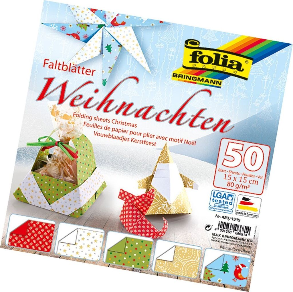 folia Faltbl„tter "Weihnachten", 150 x 150 mm, 80 g/qm Image du produit 