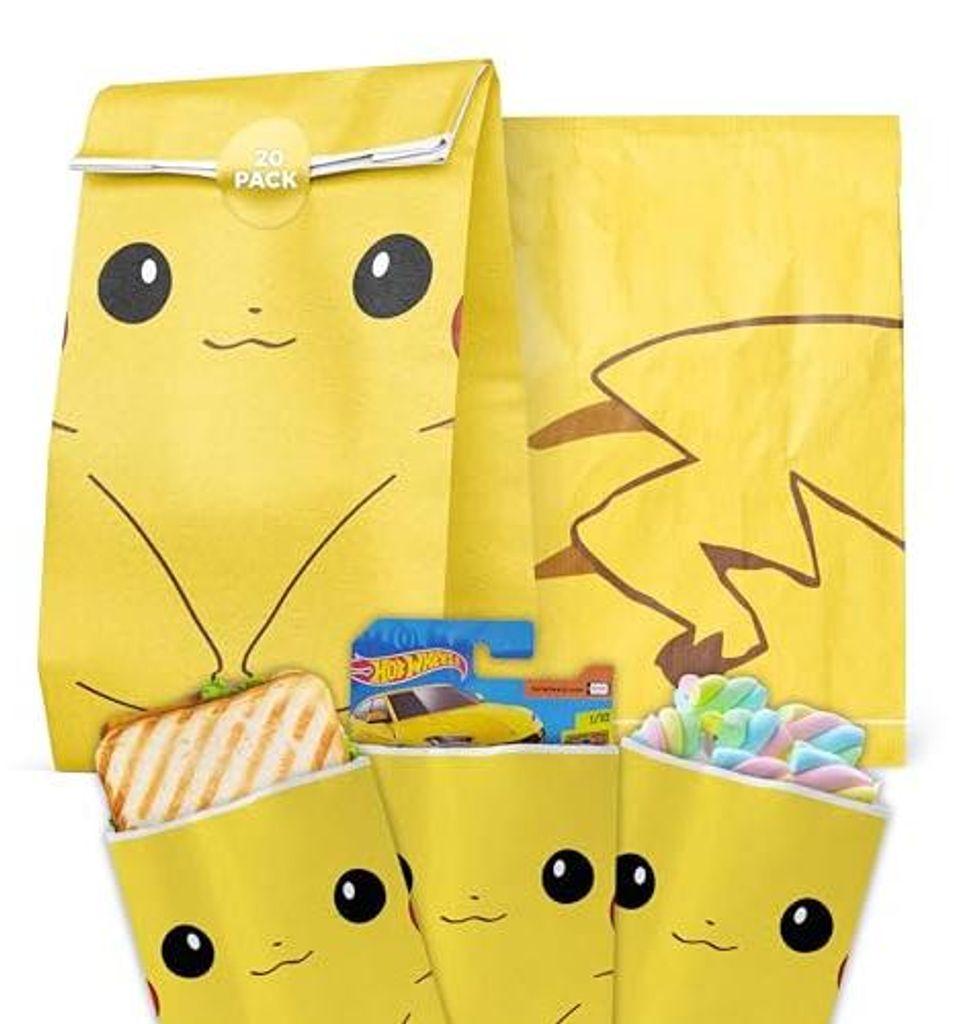 PicPacPuc Geschenktüten Weihnachten + Aufkleber mit Motiven, Kraftpapiertüten, Kindergeburtstaschen, Weihnachtstüten mit Thema (2 Beutel/4 Aufkl...