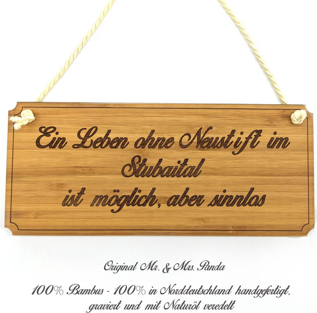 Mr. & Mrs. Panda Holz Wegweiser Neustift im Stubaital - Geschenk, Werbeschild, Schild, Landhaus, Shabby, Büroschild, Türschild, Graviert, Geschen...