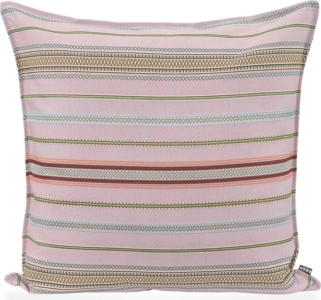 H.O.C.K. Lola Outdoor Kissen mit Biese 70x70cm flieder rosa stripes sun boho