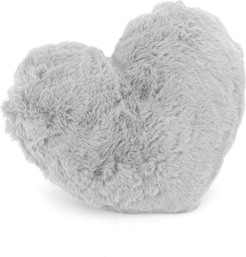 heimtexland ® Fell Dekokissen Plüsch Herz Kuschelkissen XL Produktbild 