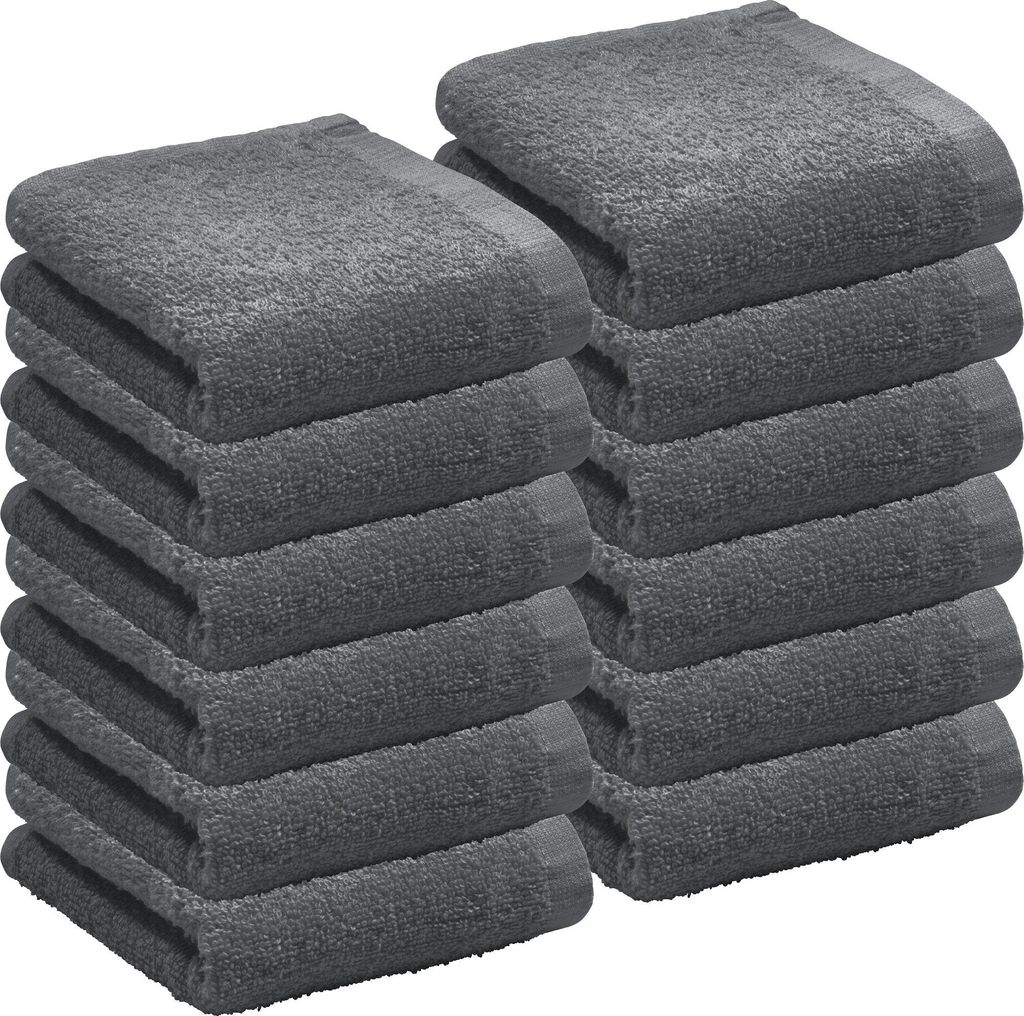 REDBEST Gästetuch Oceanside" 12er-Pack anthrazit 30x50 cm" Produktbild 