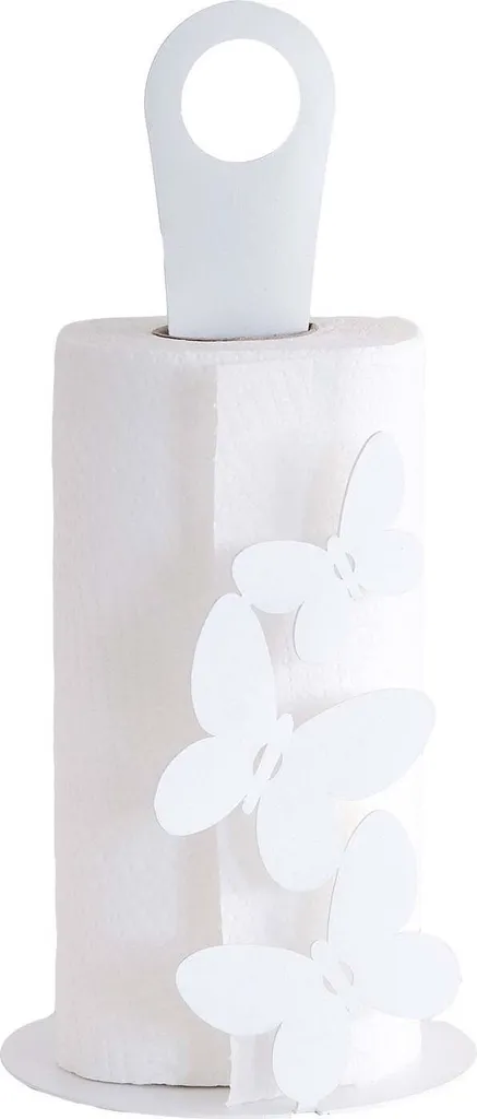 Porte-essuie-tout vertical blanc motif papillon pour cuisine et salle de bain