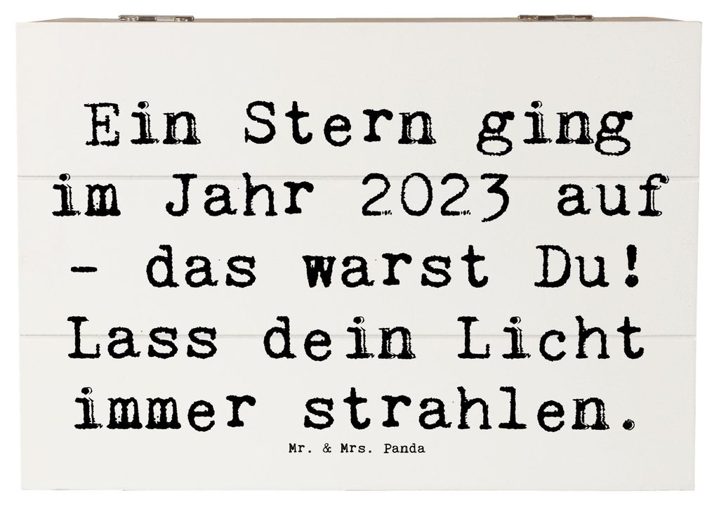 Mr. & Mrs. Panda Geschenkbox Spruch 2023 Geburtstag Stern 22 x 15 cm - Weiß - Geschenk, Kiste, schmuckbox, aufbewahrungskiste mit deckel, Lass dei...
