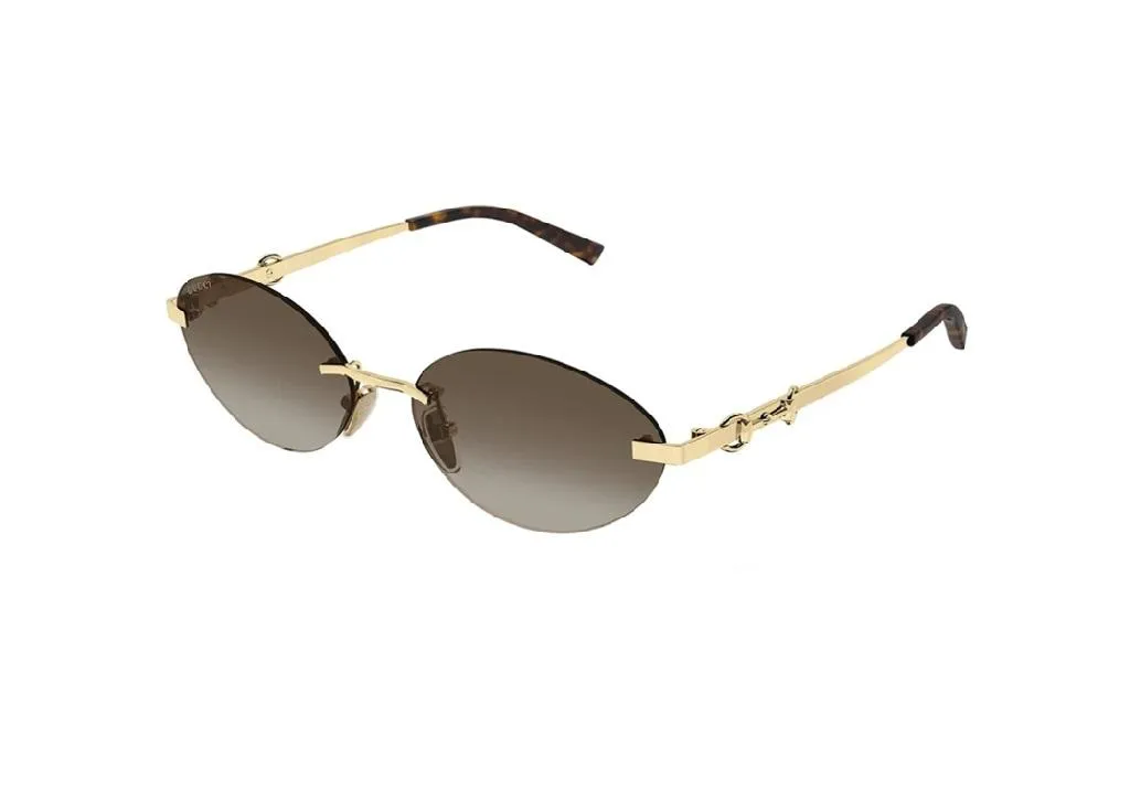 Lunettes de soleil Gucci GG2051S 004 Monture Métal Doré et Verres Bruns
