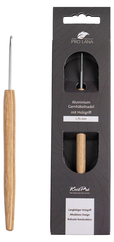 Pro Lana KnitPro NATURAL Aluminium Häkelnadel mit Produktbild 