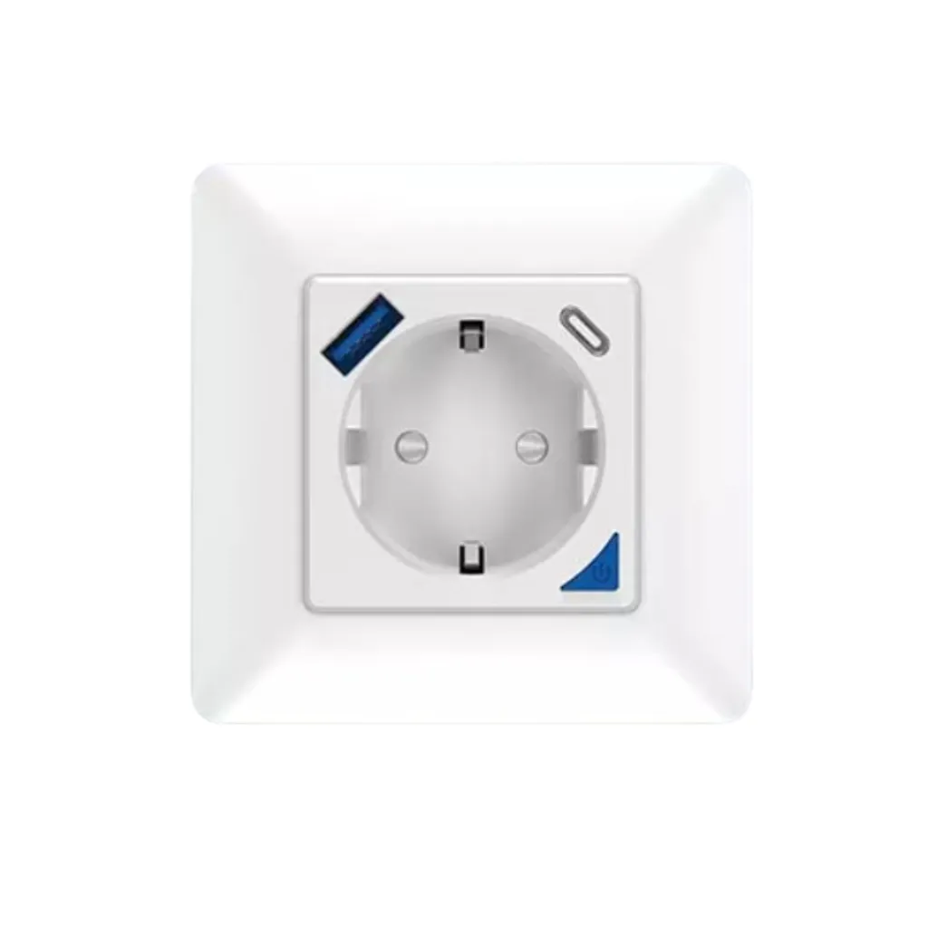 Prise connectée programmable BOT WP3 avec double chargeur USB blanc - 2