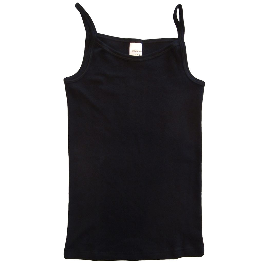 HERMKO 62460 2er Pack Mädchen Trägerhemd Funktionswäsche für Sport und Alltag, Farbe:schwarz, Größe:152
