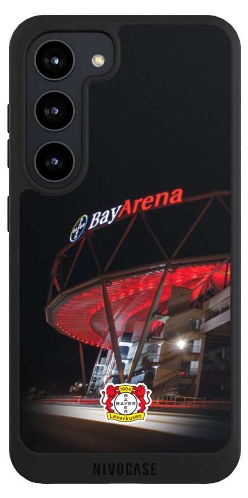 NIVOCASE Handyhülle für Samsung Galaxy S23 Hülle NIVOpure Case Schwarz Bayer 04 Leverkusen Offizielles Lizenzprodukt Stadion