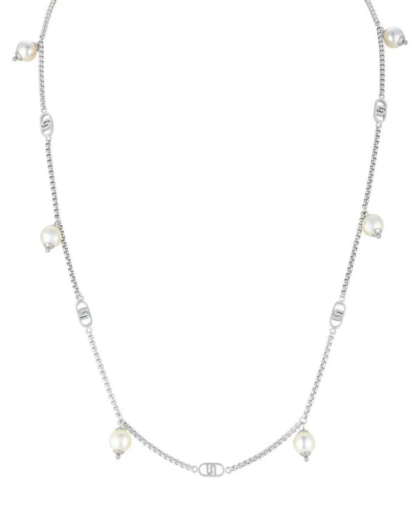 Collier en acier avec perles synthétiques LJ2910 - Bijou élégant chic
