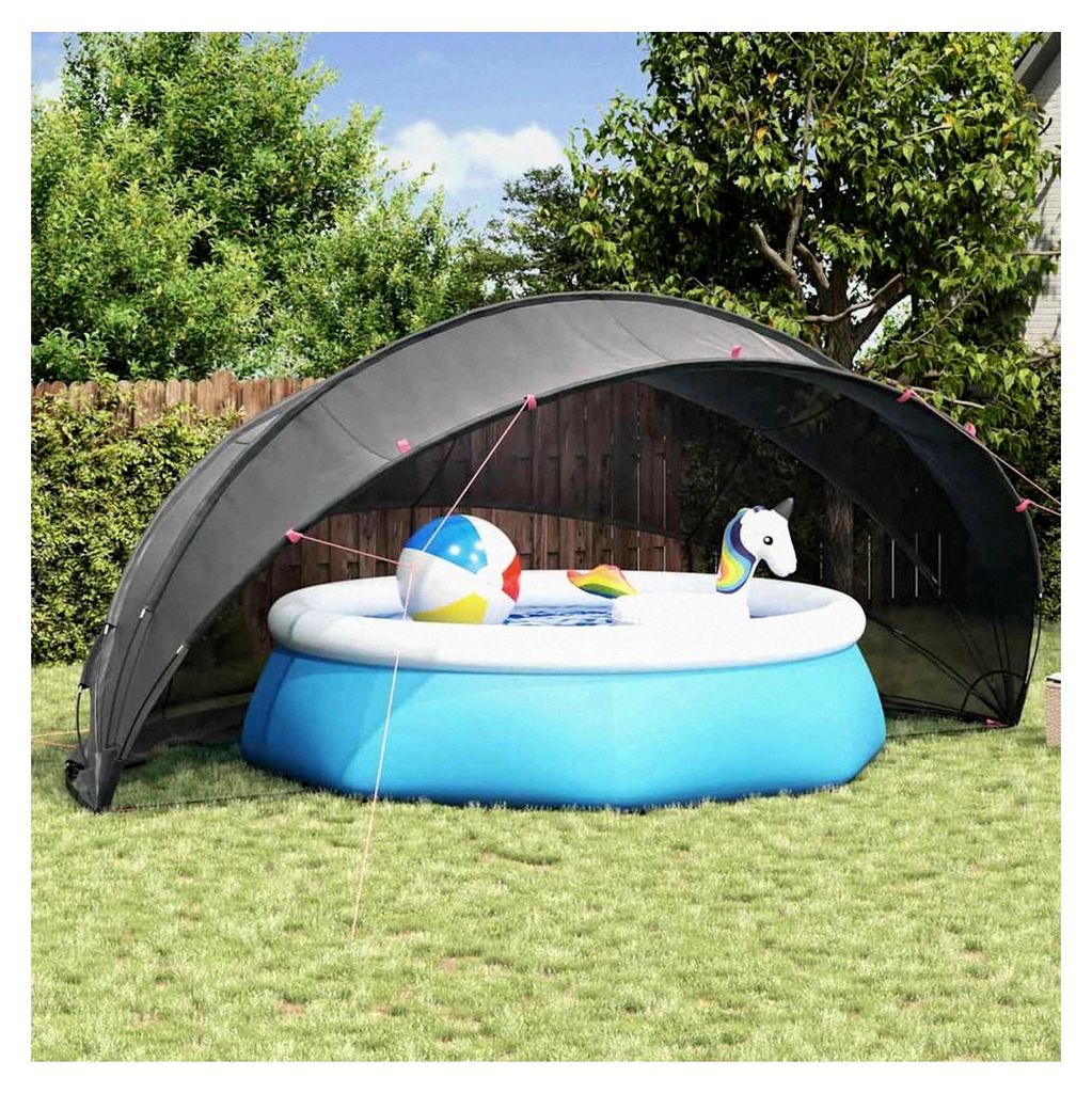 Schutz und Komfort für Ihren Pool: Pool-Dome Schwarz 546 x 516 x 250 cm - Faltbar, UV-beständig, für Sommer und Camping