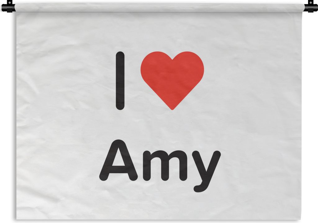 MuchoWow Wandteppich Wandbehang Ich liebe - Amy - Mädchen 60x45 cm Tapisserie Dekoration Wandtuch - Das Schlafzimmer