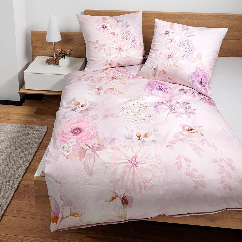 Janine Mako-Satin Bettwäsche modern art S 42165-01 rosa Produktbild 