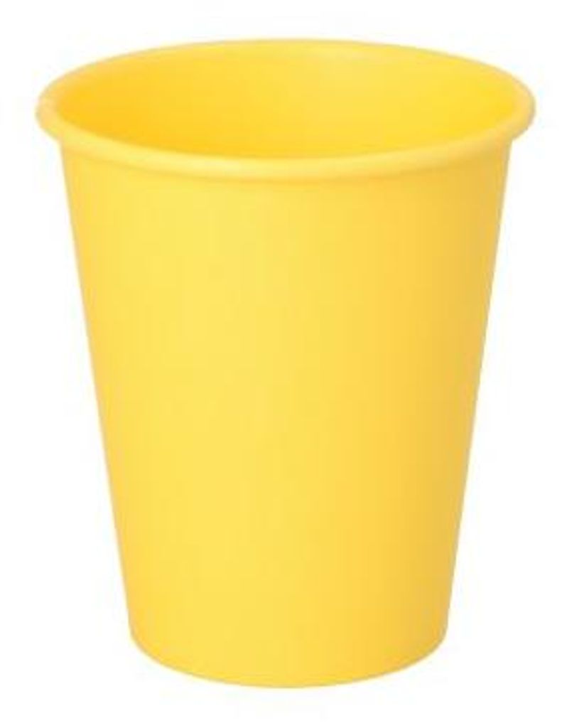 1000 Papstar Trinkbecher, Pappe To Go 0,2 l Ø 8 cm, 9,2 cm gelb 37488