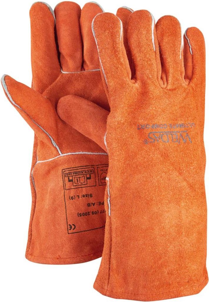 Weldas Schweißerhandschuhe rot EN 388 EN 12477 PSA II Gr. L (9) - 10-2101-L