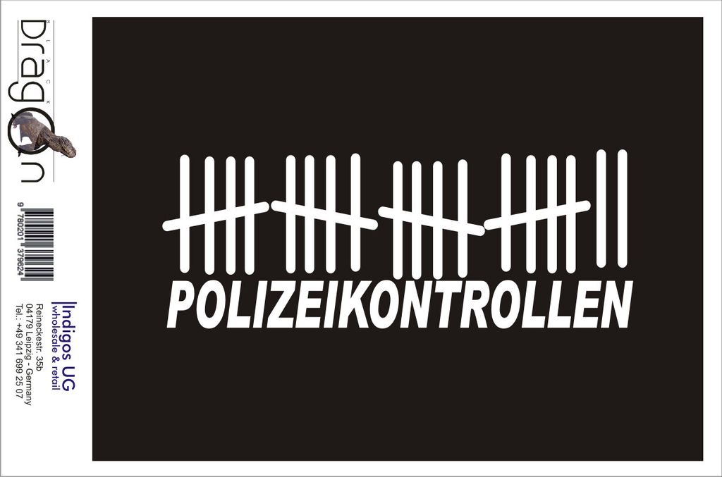 Aufkleber / Autoaufkleber - JDM / Die cut / Auto / OEM - Polizeikontrollen - 210x80 mm schwarz - Heckscheibe / Heckscheibenaufkleber