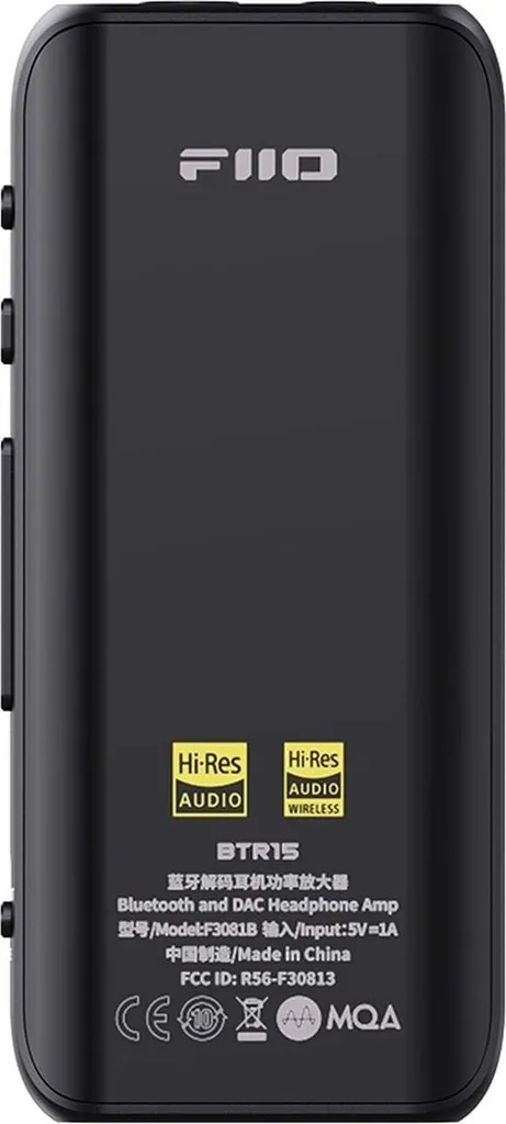 FiiO BTR15 Amplificateur de casque Hi-Fi Noir DAC Bluetooth de poche
