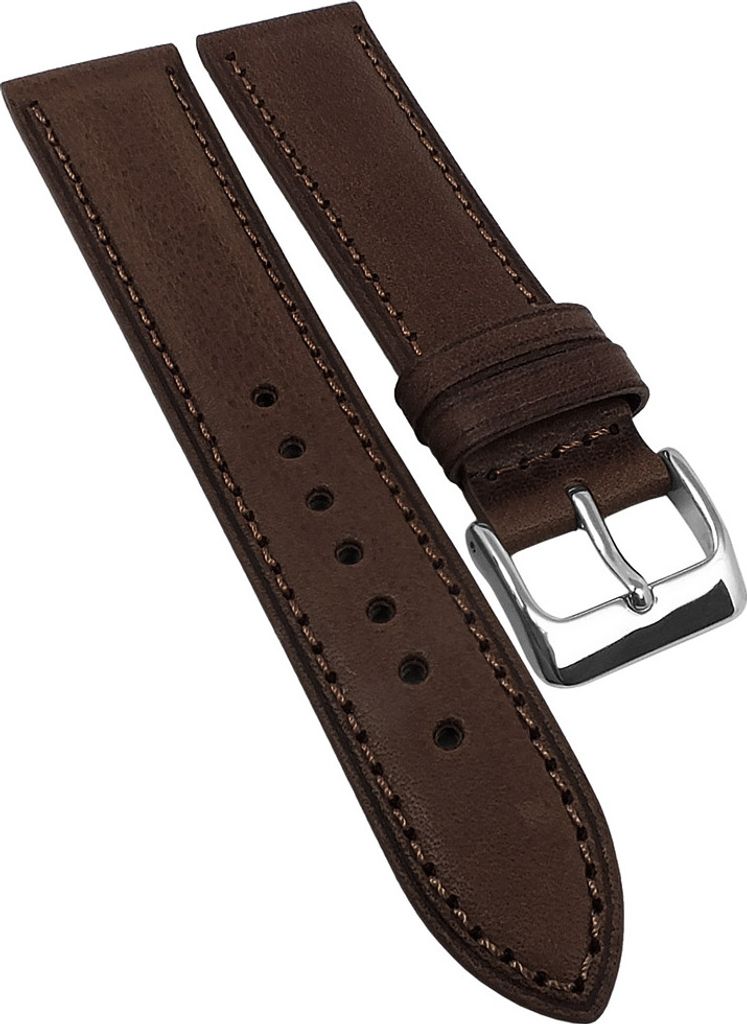 Herzog Toskana maroni Uhrenarmband braun > Leder Dornschließe Verlauf , Stegbreite:20mm, Schließe:Silbern