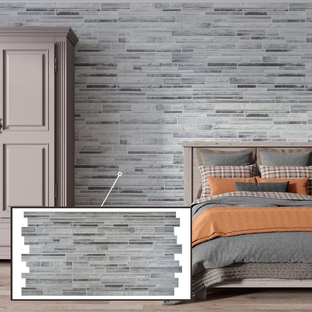 3D-Wandpaneele PVC | Schiefer Optik | Vulkanziegel Optik Schiefer - 10 Platten - 5 m² | Für Wohnzimmer, Küche & Bad | Einfache DIY-Montage