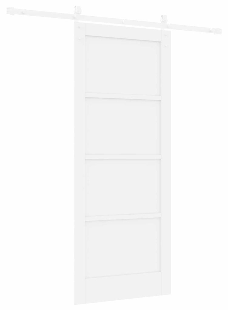 Schiebetür Weiß 83 x 202 cm Massives Kiefernholz