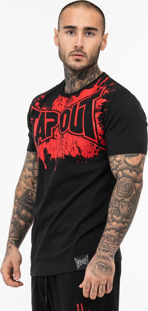 Herren T-Shirt normale Passform SPLASHED Black/Red 3XL Tapout