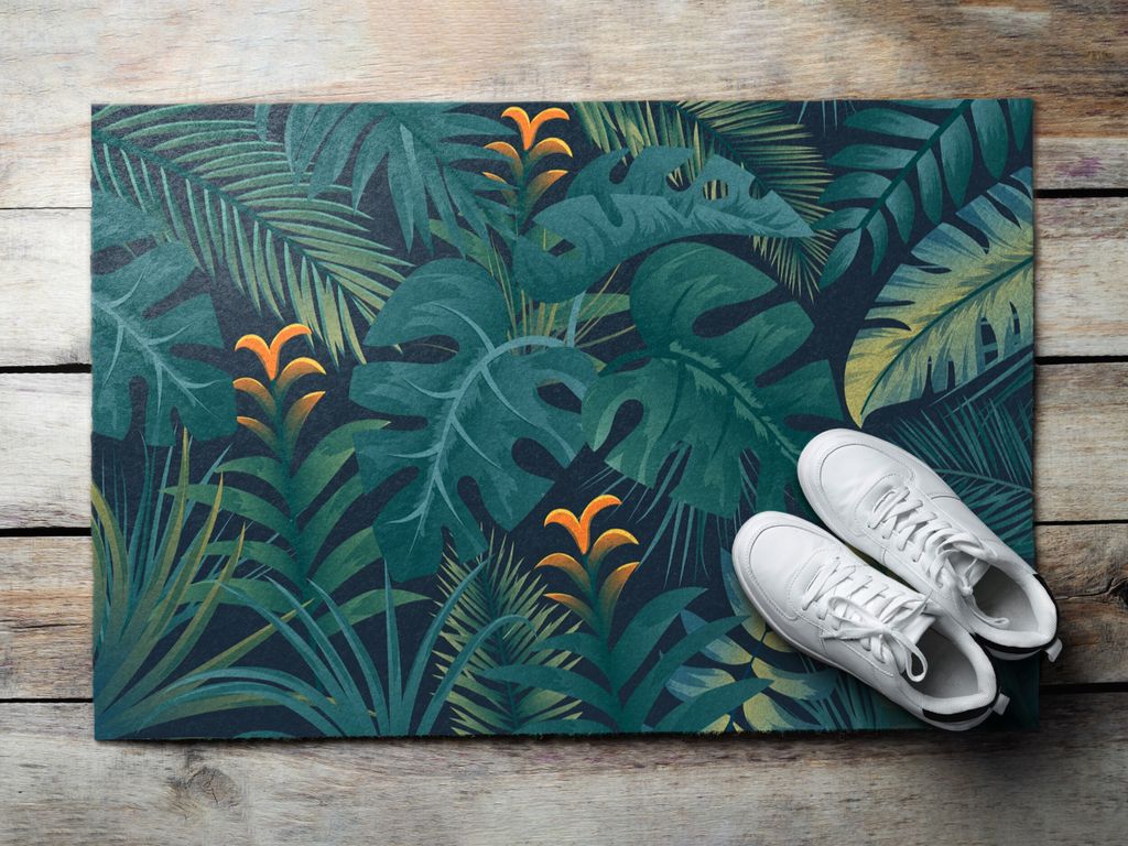 Fußmatte Aussen - Schuhmatte Haustür- Schmutzfangmatte Türvorleger - Outdoor Teppich Schmutzfänger - 60x40 cm - Monster