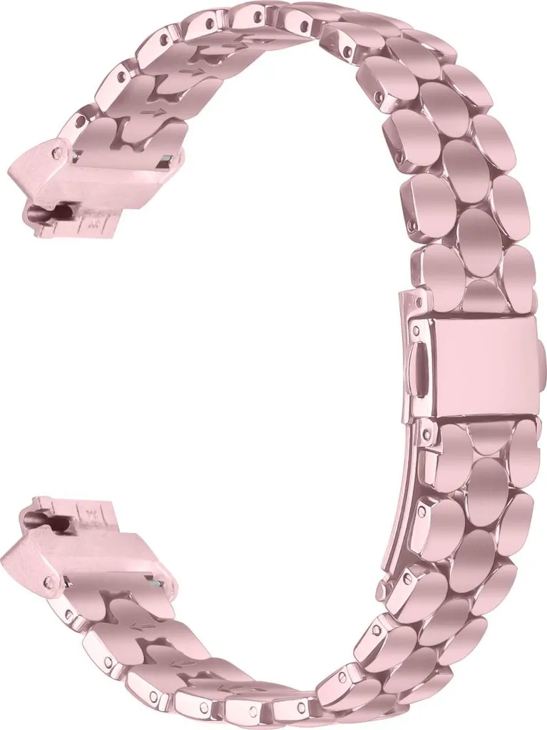 INF Elegante Bracciale in Acciaio Inossidabile Argento per Fitbit Inspire/Inspire 2/Inspire HR Rosa