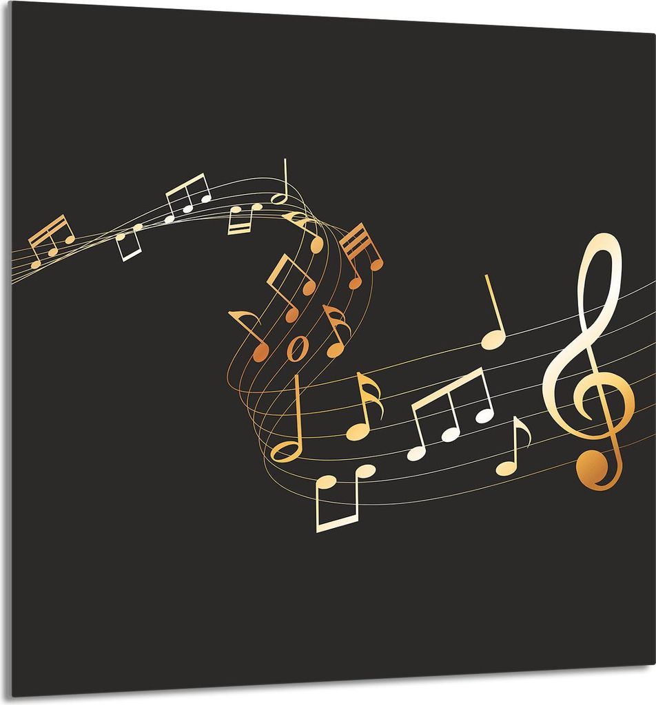 GLASPLATTE FÜR KÜCHE 60x65 Musik