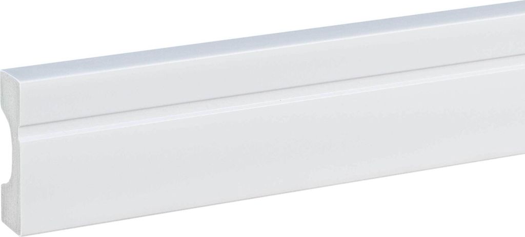 PROVISTON Sockelleiste 18 x 60 x 2000 mm Moderne Fußleiste Eckiges Profil Hochwertige Fußleiste Kunststoff Weiß Wasserfest, Robust und Langlebig