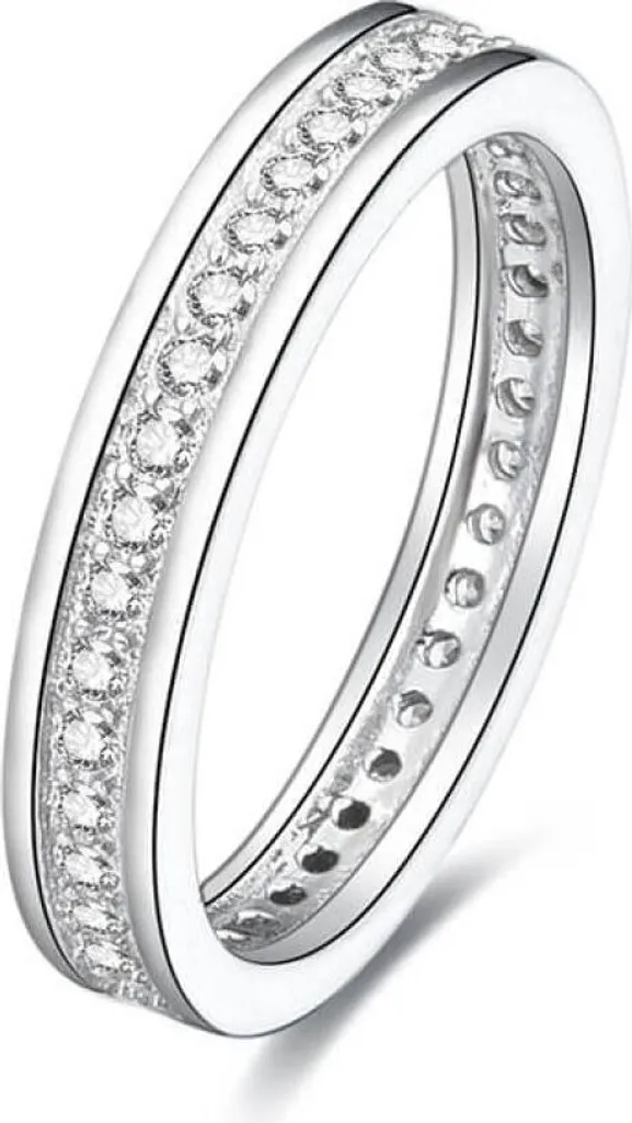 Bague en argent avec zircons AGG26 - Circuit 52 mm pour femme élégante