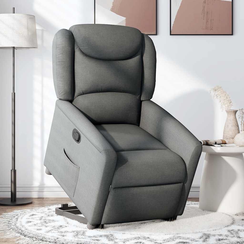 "SALE 2026"Relaxsessel - Modernes Design - TV-Sessel - Einzelsofa - mit Aufstehhilfe Dunkelgrau Stoff - Couchsessel DE3041266