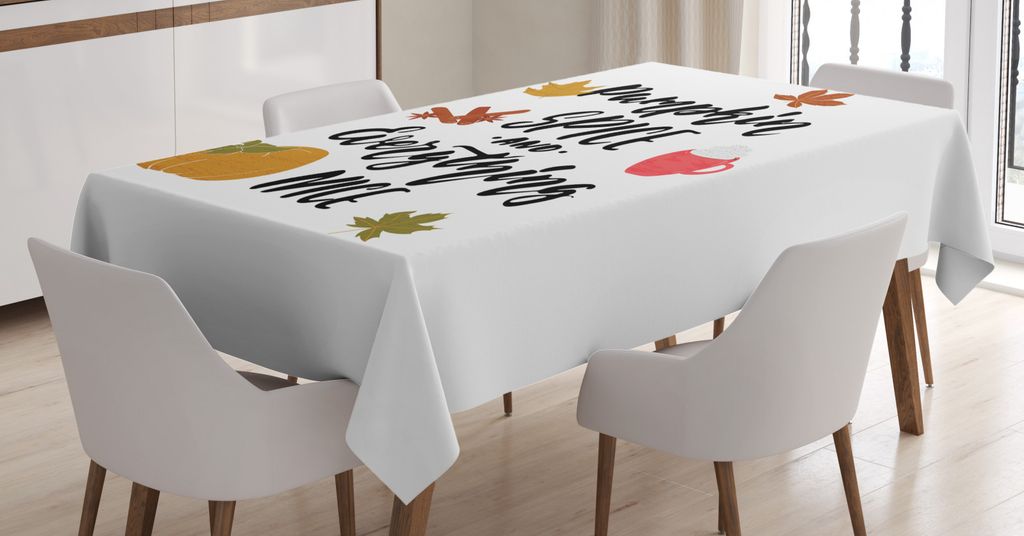 ABAKUHAUS KÃ1/4rbis Geschmack Tischdecke, Cheery Herbst Vibes, Schmutzabweisent mit Modernster Druck Technologie Waschbar Klare Farben, 140 x 170 ...