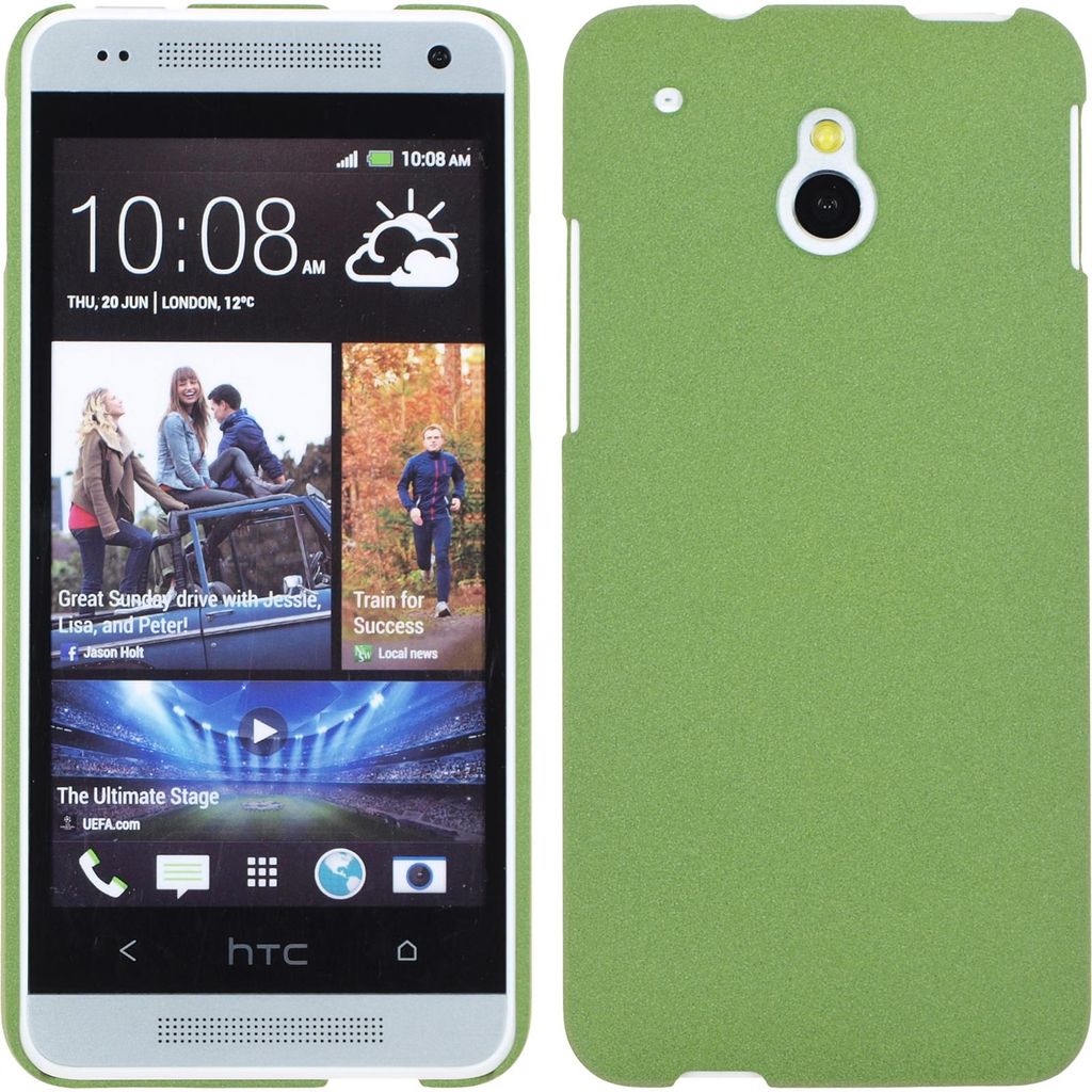PhoneNatic Case kompatibel mit HTC One Mini - Hülle grün vintage Hard-case + 2 Schutzfolien