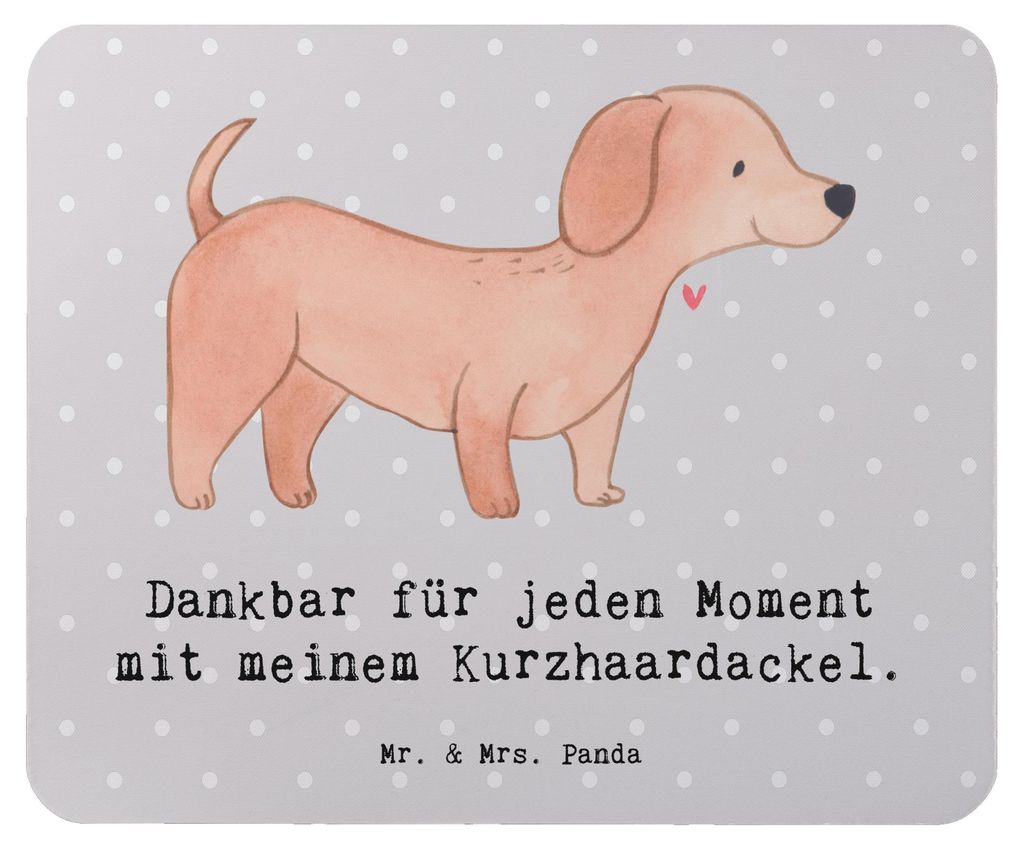 Mr. & Mrs. Panda Mauspad Dackel Kurzhaardackel Moment - Grau Pastell - Geschenk, gummi, pc mousepad, laptop, Mouse Pad, Dachshund, Teckel