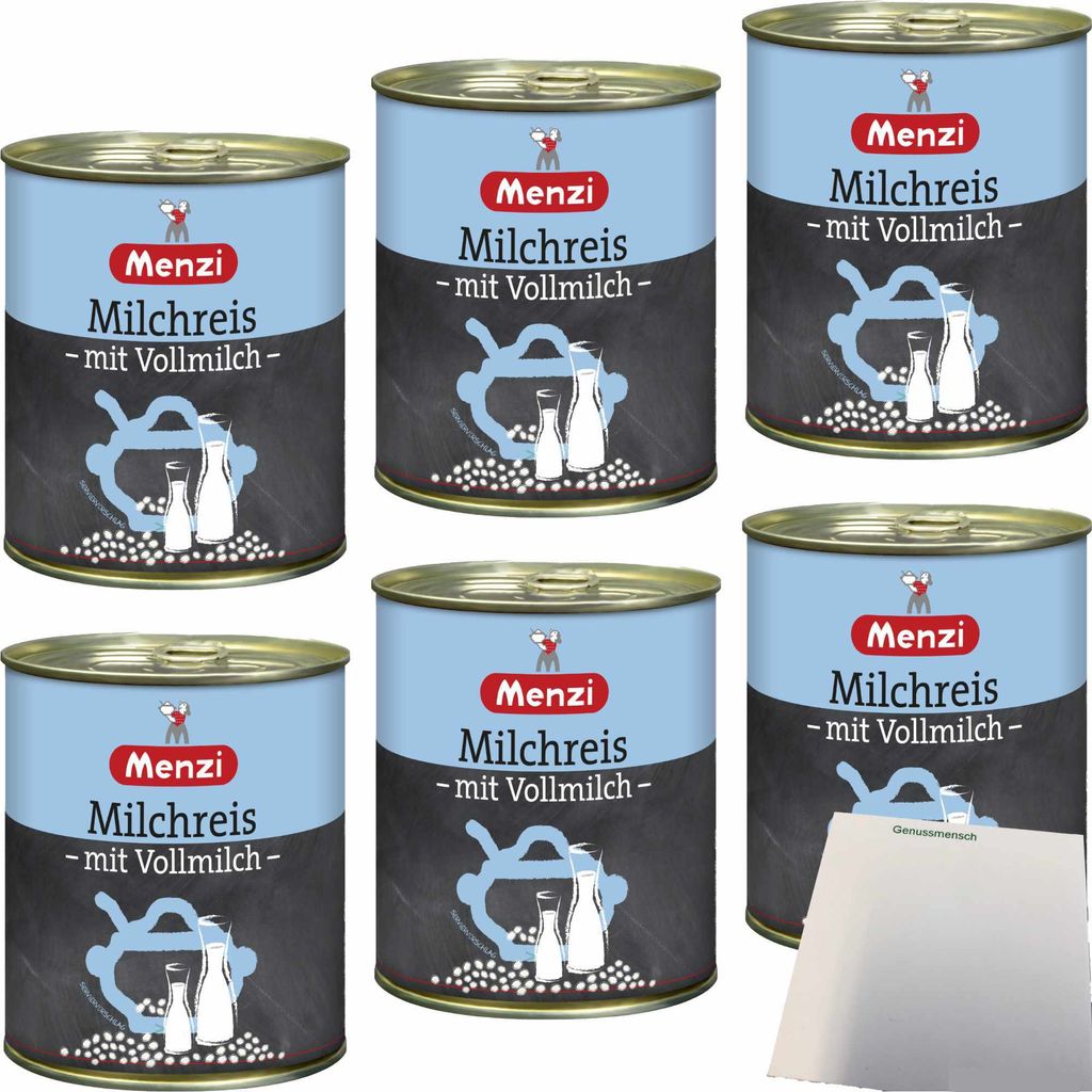 Menzi Milchreis mit Vollmilch 6er Pack (6x2,5kg Dose) + usy Block