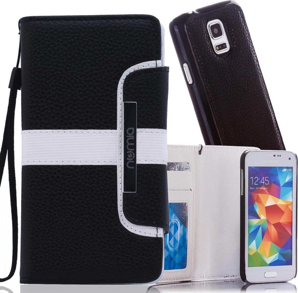 Samsung Galaxy S6 Edge SM-G925 Numia Bookstyle 2 in 1 Schwarz-Weiss