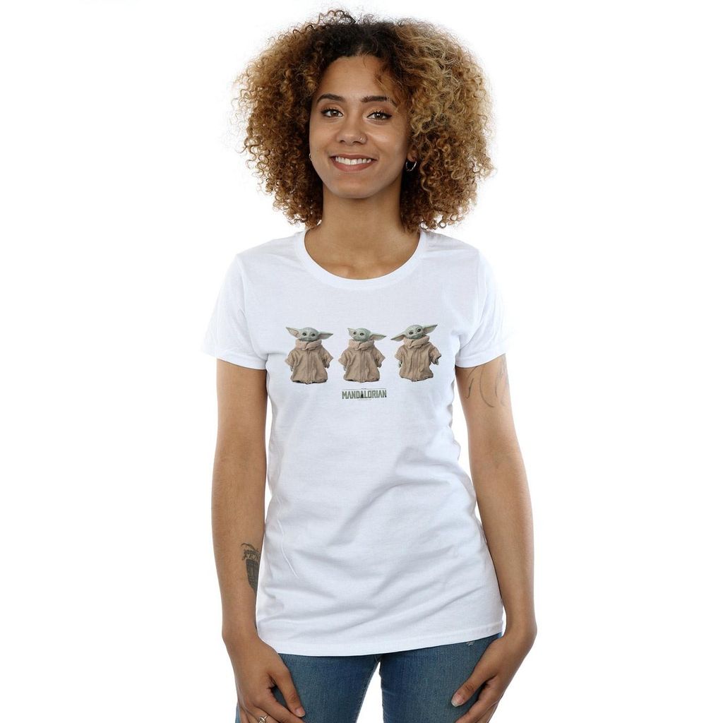 Star Wars - "The Mandalorian The Child" T-Shirt für Damen BI42967 (L) (Weiß)