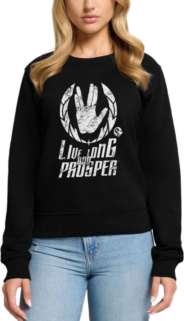 Spreadshirt Star Trek Discovery LLAP Vulkanier Damen Premium Pullover, XL, Schwarz