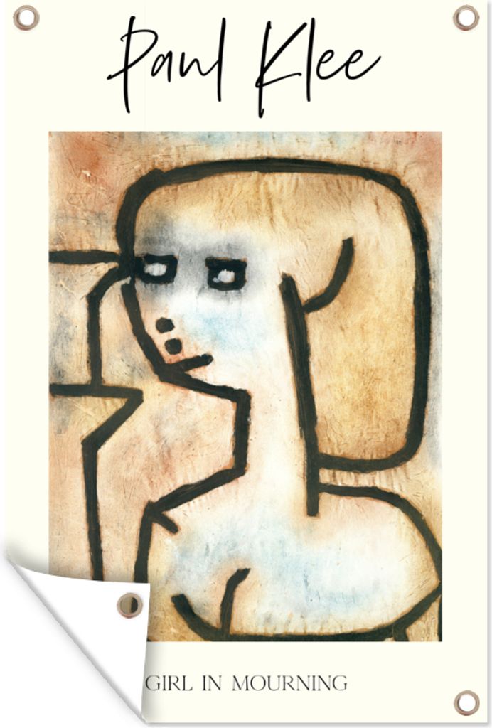 MuchoWow 40x60 cm Outdoor-Poster Gartendeko Sichtschutz Garten Poster für den Garten Kunst - Paul Klee - Trauerndes Mädchen