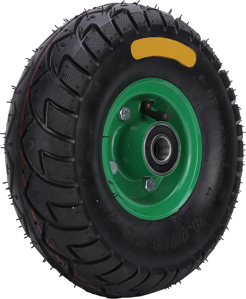 Roue gonflable 4.10/3.50-4 avec roulement 6204-2RS pour chariot 10,5"