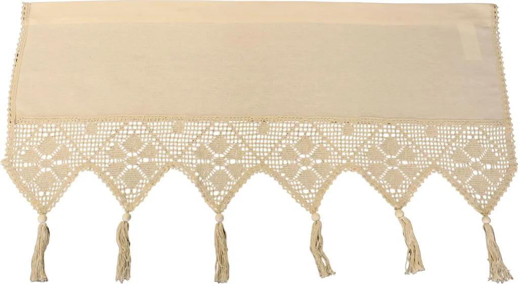 Rideau beige NATURA 45x150 pour petite fenêtre, style bohème et chic