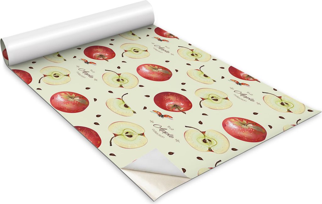 Selbstklebende Möbelfolie - Dekorationsfolie - Tischmöbel - Zuschneidbar - Rote Äpfel - 100 x 50 cm
