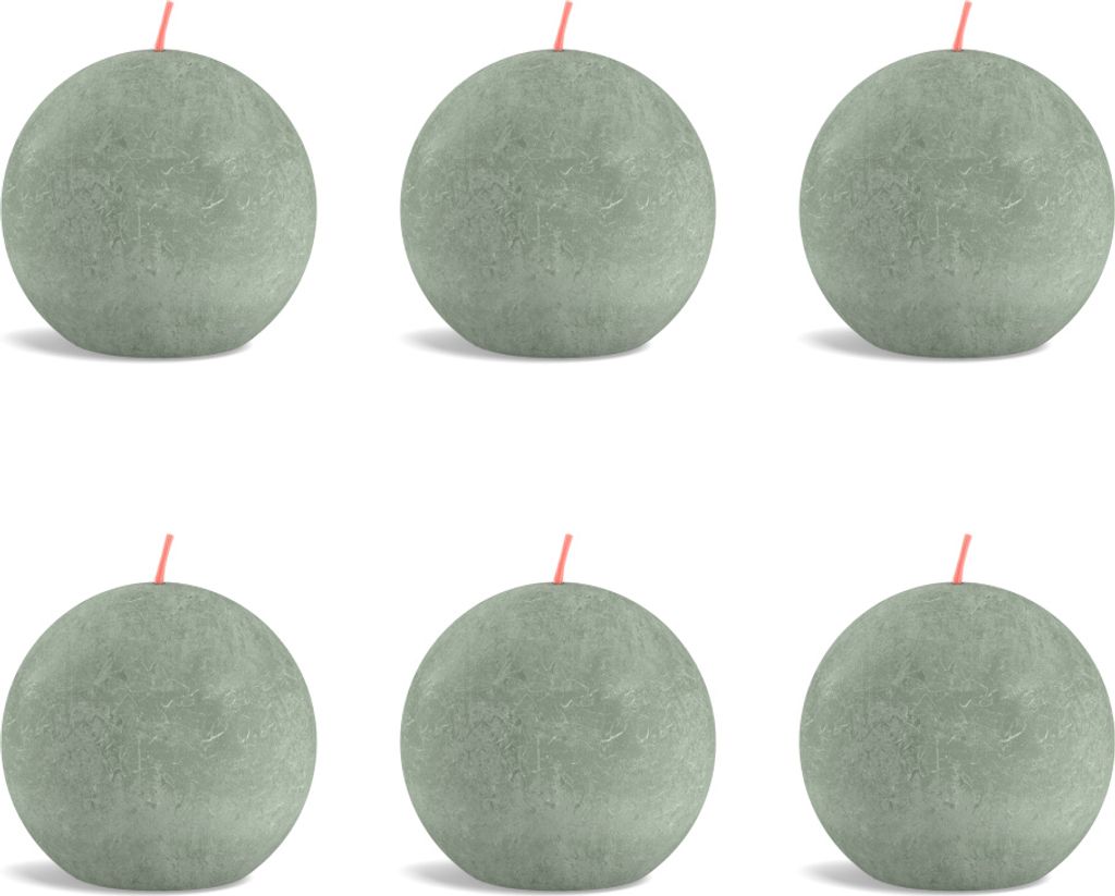 Bolsius - Candela a sfera rustica - Ø76mm - Verde giada - Immagine del prodotto 