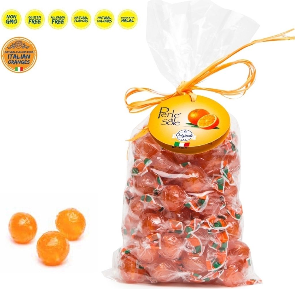 Perle di Sole tvrdé bonbony s pomerančovou příchutí 500 g Obrázek produktu 