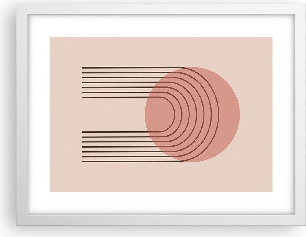 Gerahmtes Poster - Weißer Rahmen - Abstraktion Minimalismus Kreide - 40x30 cm - Wand Bild - Wanddeko - Wandbilder - Kunstposter - Wandposter - Bil...