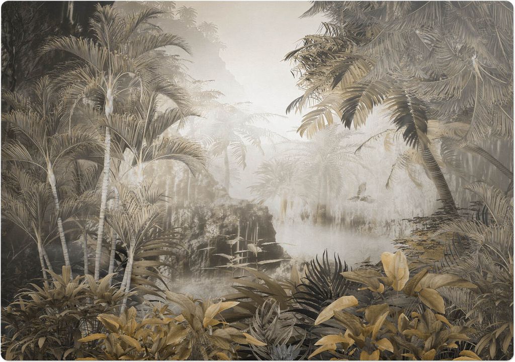 Tropischer Dschungel – Bodenschutzmatte – Rutschfest – Schutzmatte für Büro – Vinylmatte – Stuhlunterlage – 100 x 100 cm