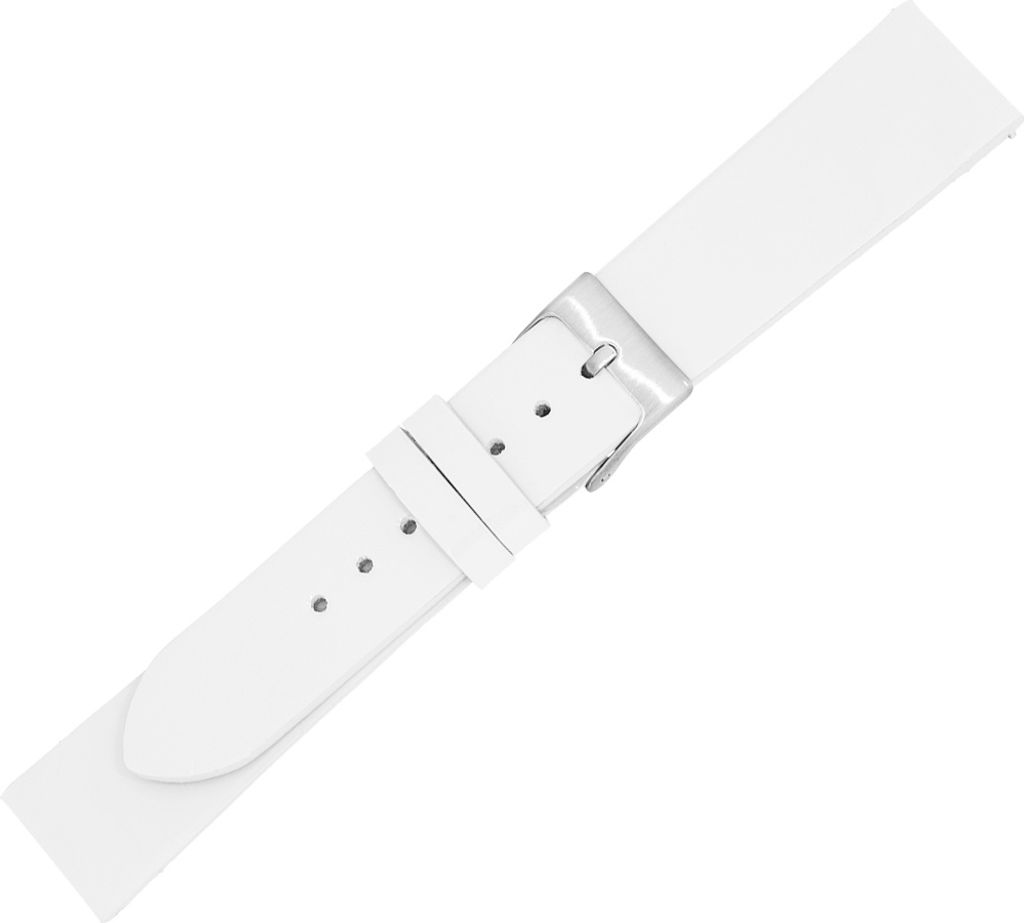 Minott Uhrenarmband weiß Easy Click Hochglanz Europa, Stegbreite:18mm, Schließe:Silbern