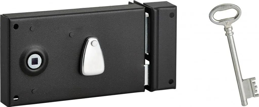 Serrure horizontale 140x80mm noire droite : réparez votre porte en SP